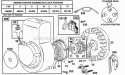 Blower Housing Std Rewind Diagram and Parts List for  Briggs and Stratton Engine